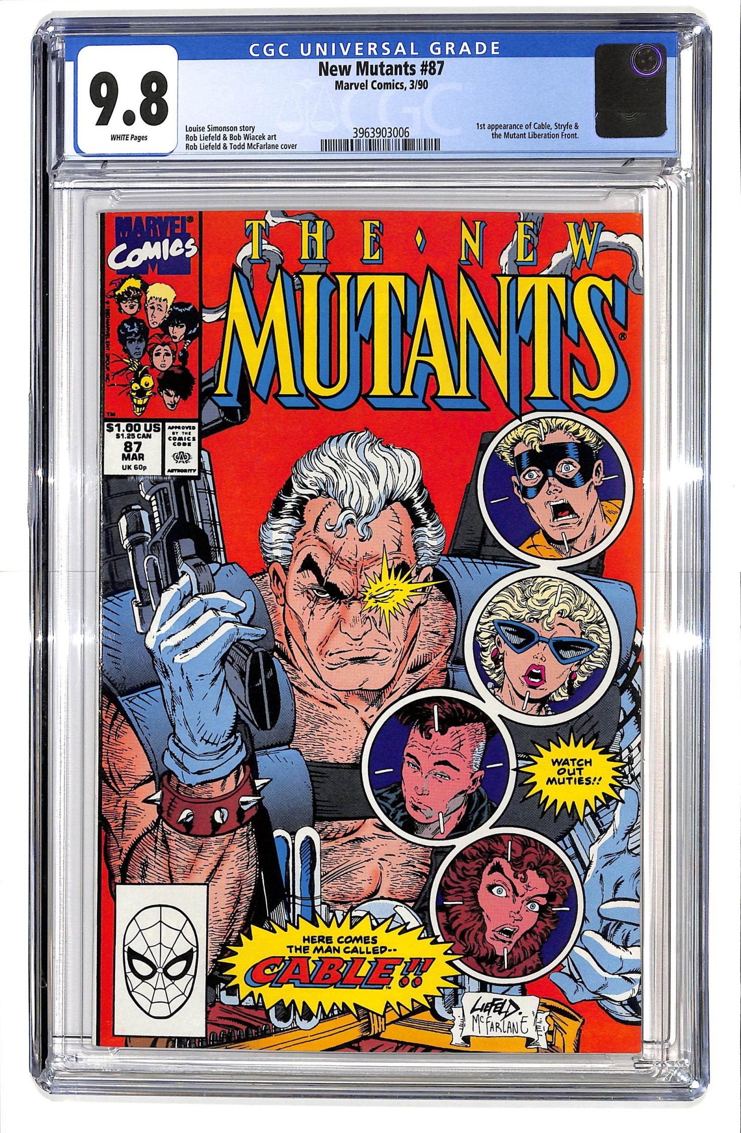 The New Mutants 1983 #87 Direct ed. - CGC 9.8 - $500.00