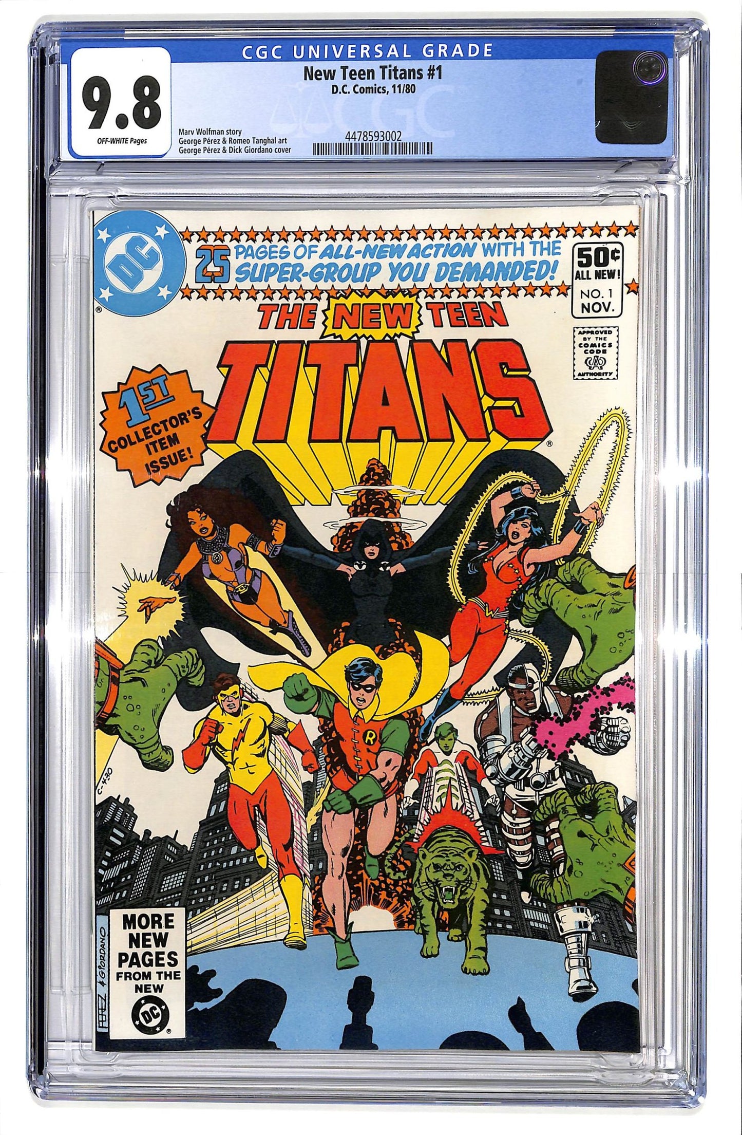 The New Teen Titans 1980 #1 Direct ed. - CGC 9.8 - $350.00