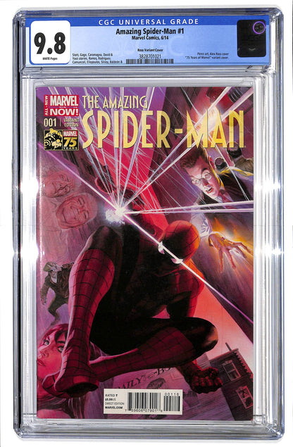 The Amazing Spider-Man 2014 #1 Variant Edition - Marvel 75 Years - Alex Ross Cover - CGC 9.8 - $60.00
