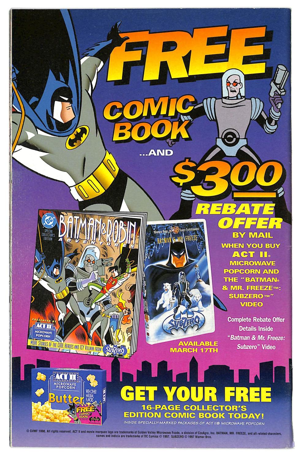 The Batman and Robin Adventures: Sub-Zero 1998 #[nn] Direct Sales - back issue - $20.00