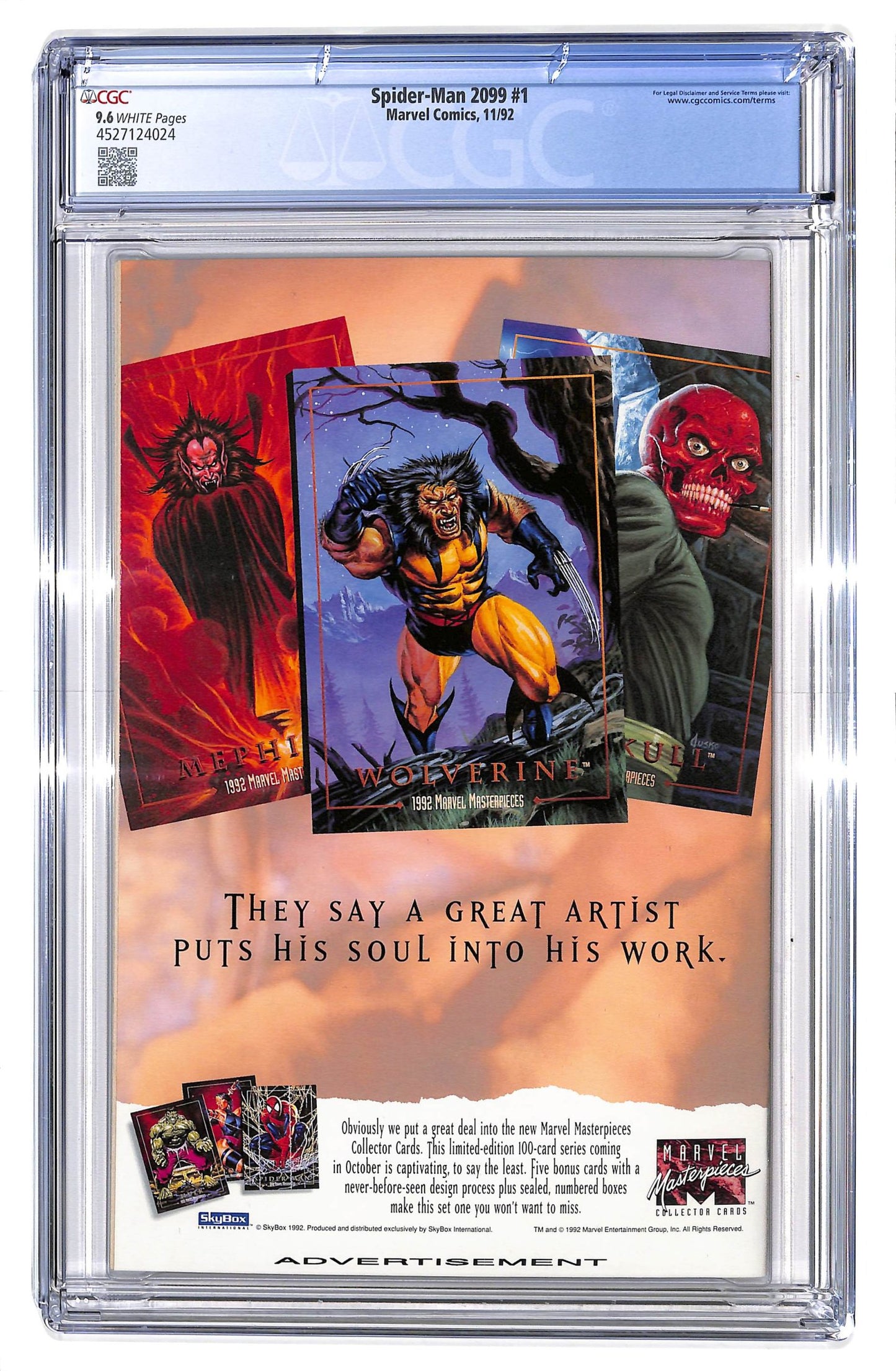 Spider-Man 2099 1992 #1 Direct ed. - CGC 9.6 - $70.00
