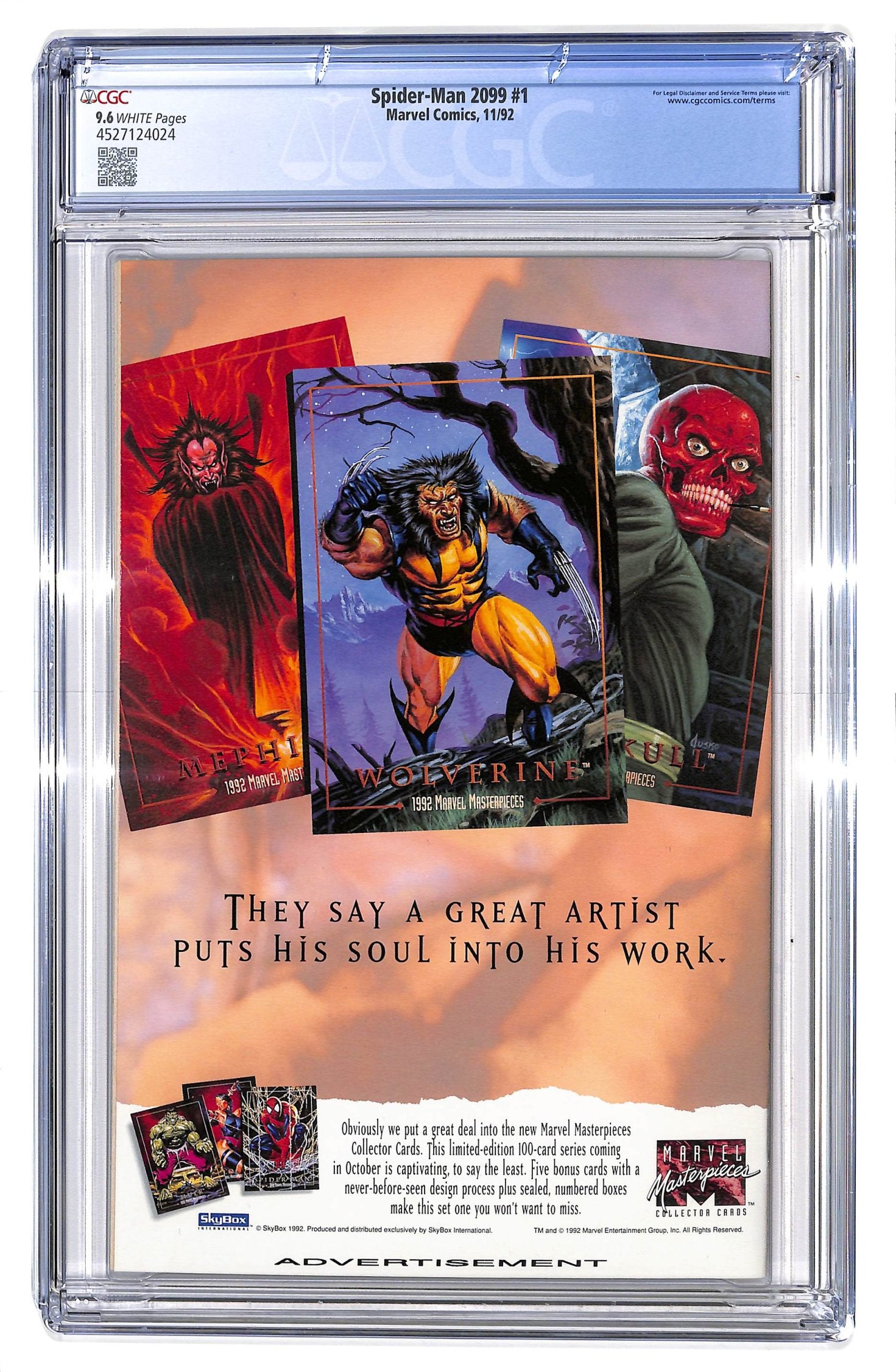 Spider-Man 2099 1992 #1 Direct ed. - CGC 9.6 - $70.00