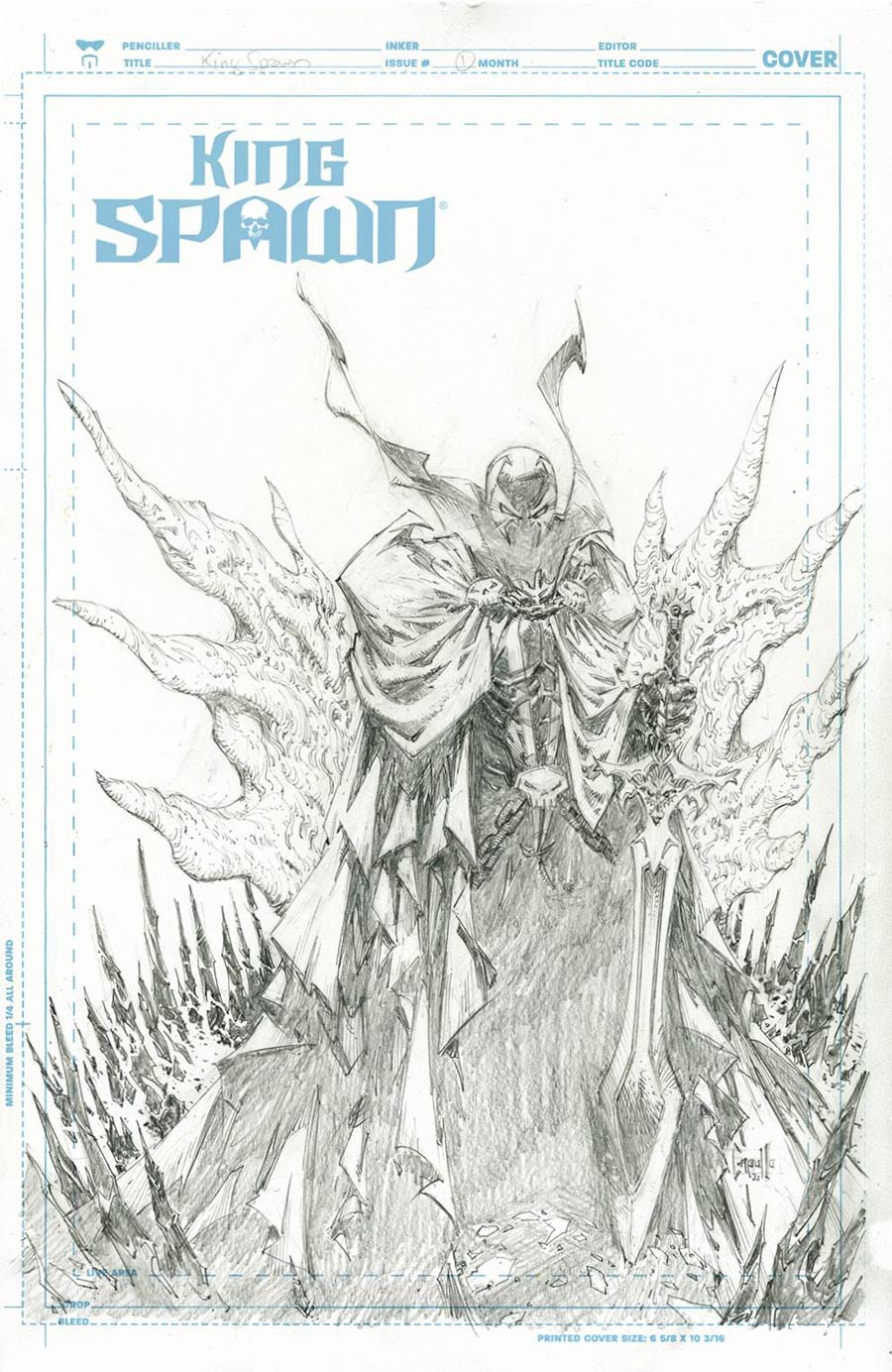KING SPAWN #1 CVR H 50 COPY INCV CAPULLO SKETCH