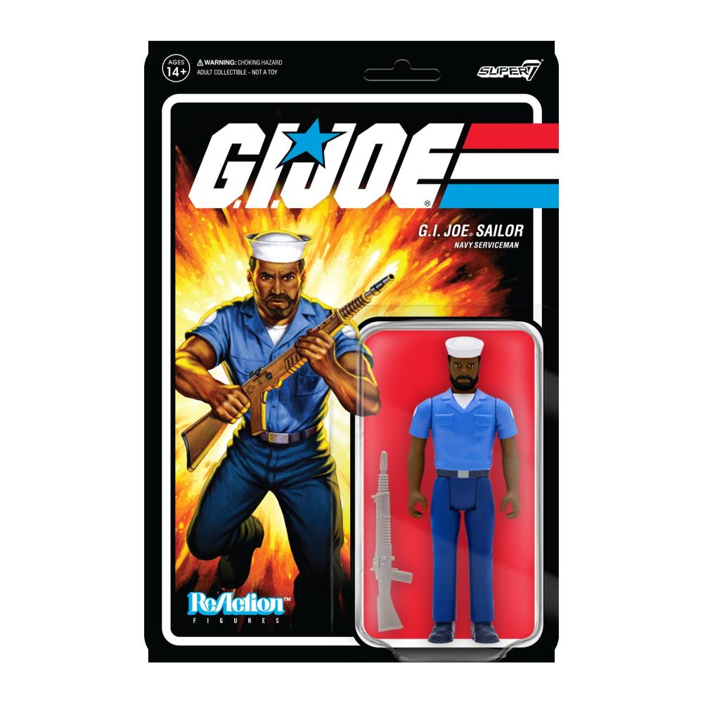 G.I. JOE WAVE 2 BLUESHIRT BEARD DARK BROWN REACTION FIG