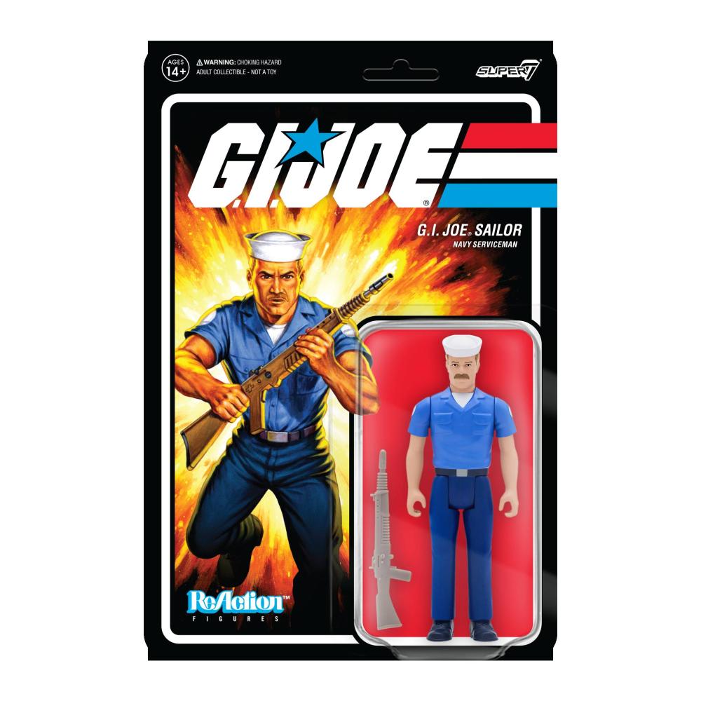 G.I. JOE WAVE 2 BLUESHIRT MUSTACHE PINK REACTION FIGURE