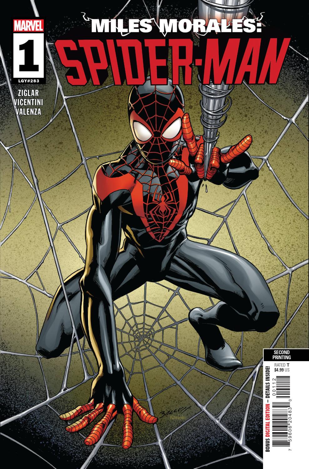 MILES MORALES SPIDER-MAN #1 2ND PTG BAGLEY VAR