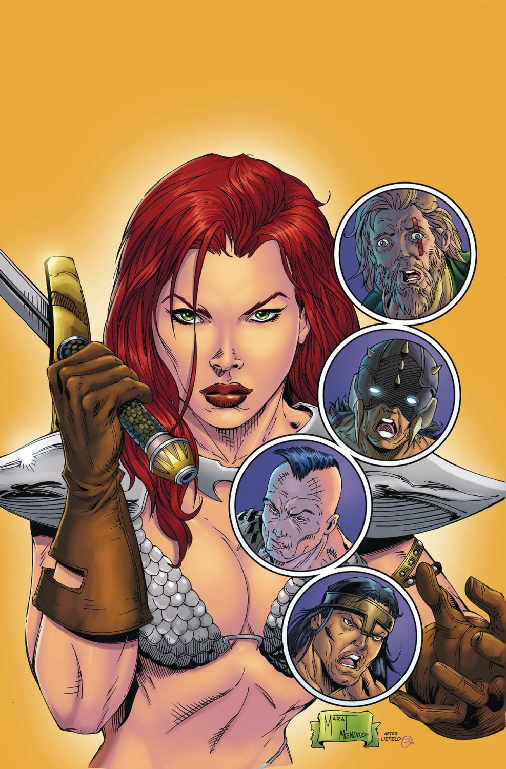 IMMORTAL RED SONJA #1 CVR W 10 COPY FOC INCV LIEFELD