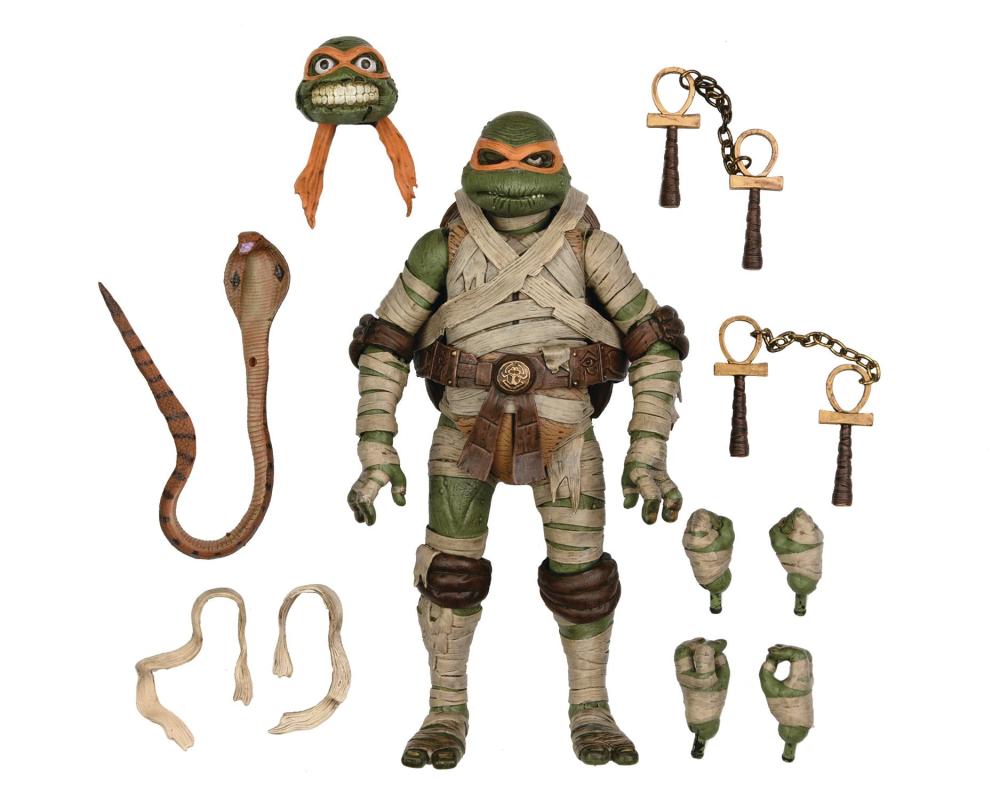 UNIVERSAL MONSTERS VS TMNT MICHELANGELO AS MUMMY ULT 7IN AF