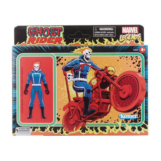 MARVEL RETRO LEGENDS 3-3/4IN GHOST RIDER W/CYCLE AF CS