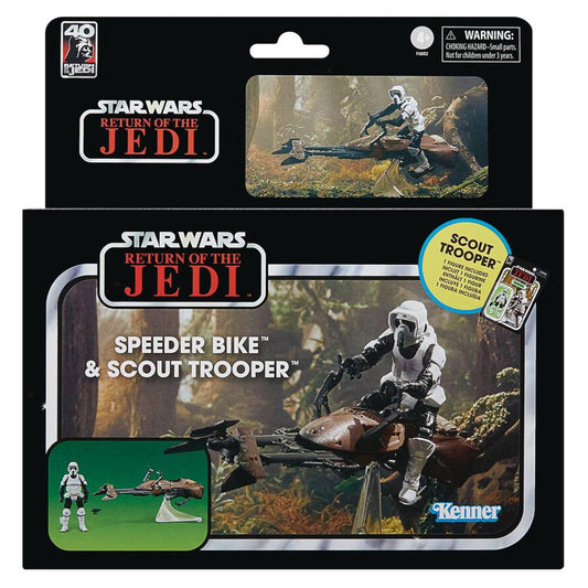 SW VINTAGE 3-3/4IN E6 SPEEDER BIKE & SCOUT DLX AF