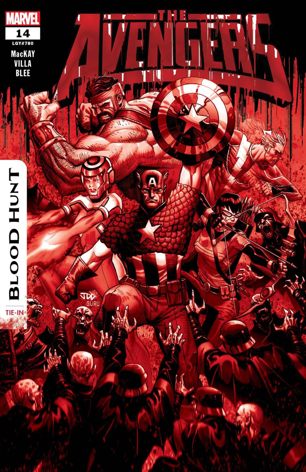 AVENGERS #14 2ND PTG JOSHUA CASSARA BLOOD SOAKED VAR