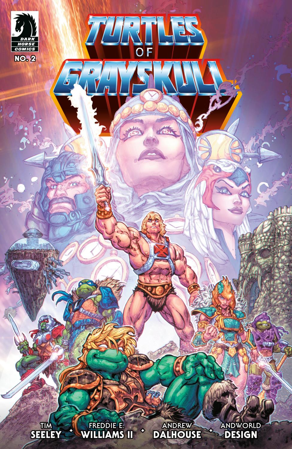 MASTERS OF THE UNIVERSE TEENAGE MUTANT NINJA TURTLES TURTLES OF GRAYSKULL #2 CVR A FREDDIE E WILLIAMS II