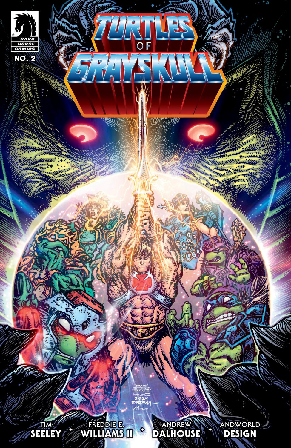 MASTERS OF THE UNIVERSE TEENAGE MUTANT NINJA TURTLES TURTLES OF GRAYSKULL #2 CVR B FREDDIE E WILLIAMS II