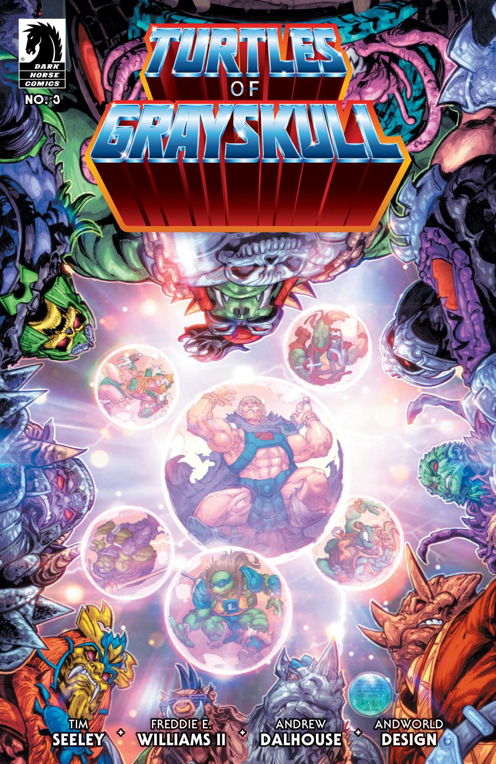 MASTERS OF THE UNIVERSE TEENAGE MUTANT NINJA TURTLES TURTLES OF GRAYSKULL #3 CVR A FREDDIE E WILLIAMS II