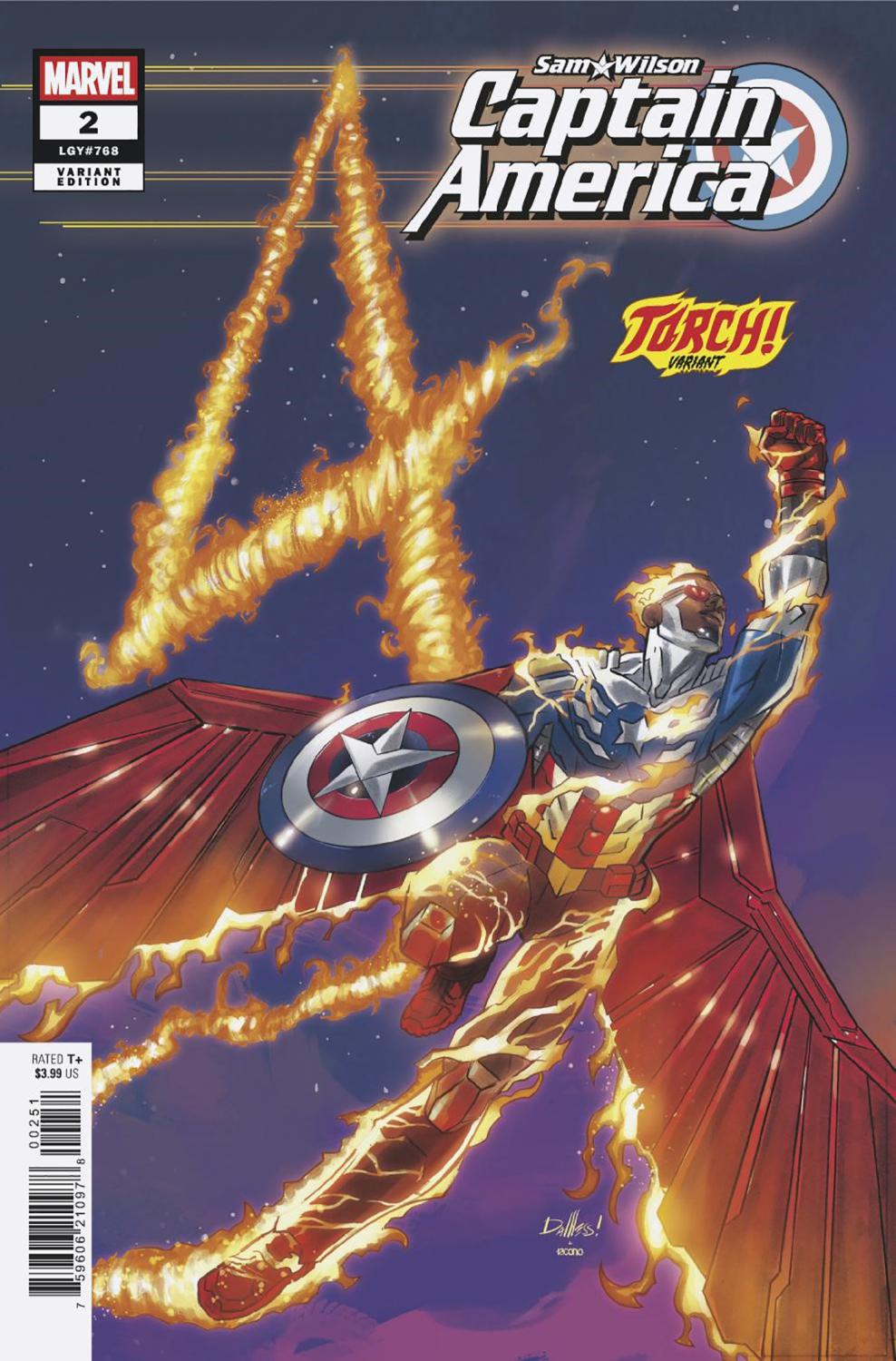 SAM WILSON CAPTAIN AMERICA #2 DAVID MESSINA TORCH VAR CVR E