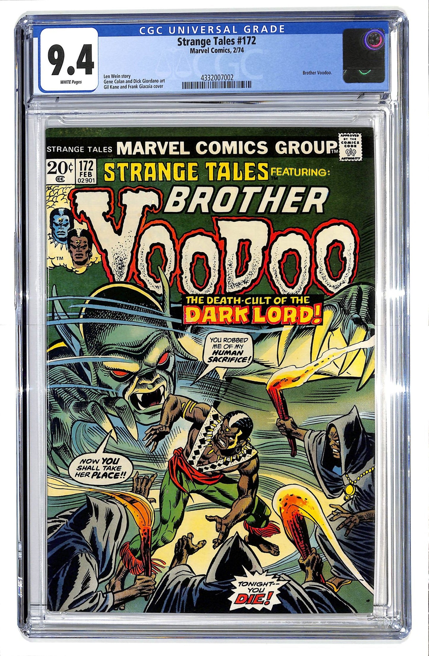 Strange Tales 1973 #172 - CGC 9.4 - $100.00