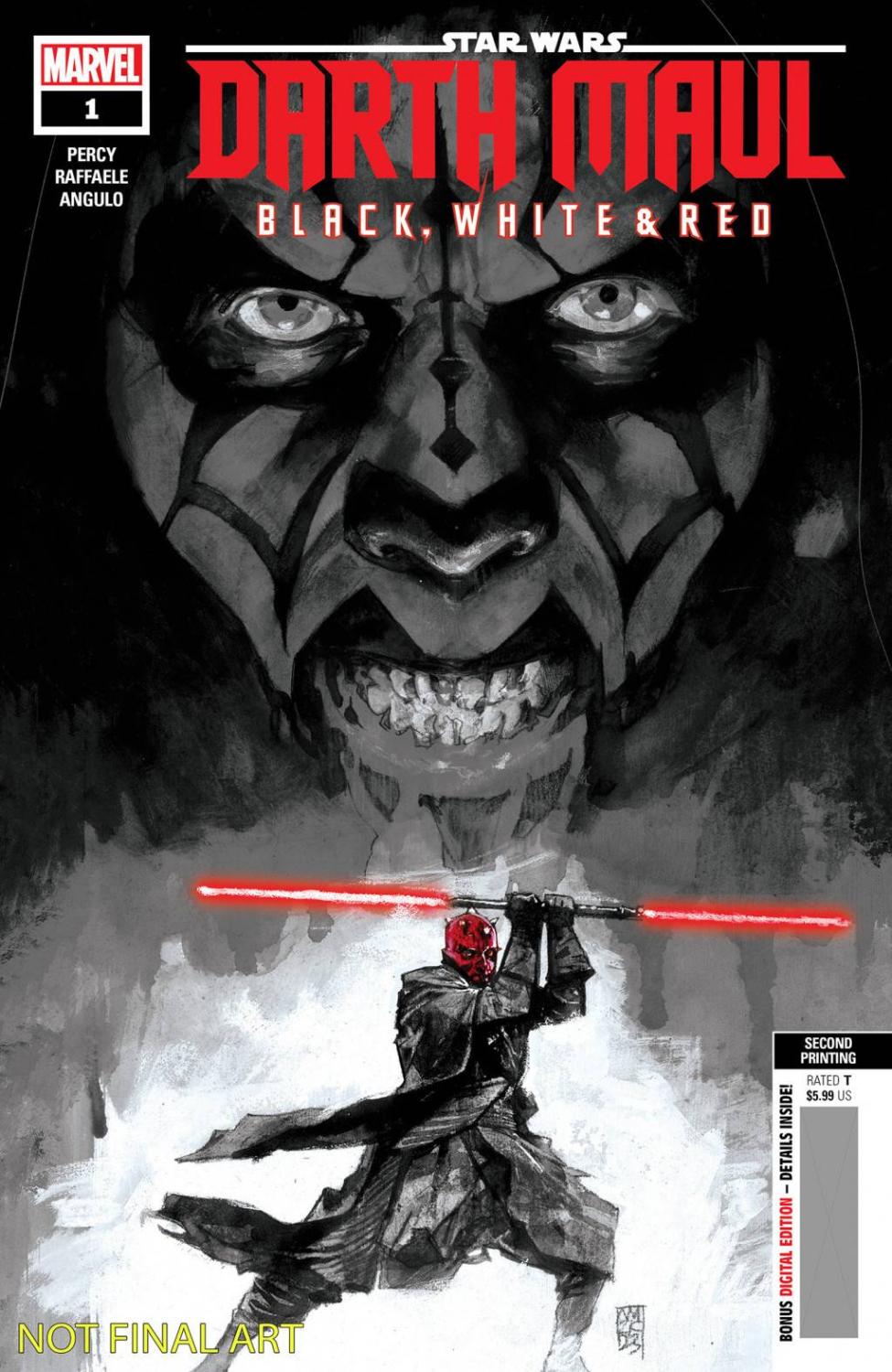 STAR WARS: DARTH MAUL BLACK WHITE & RED #1 2ND PRINT