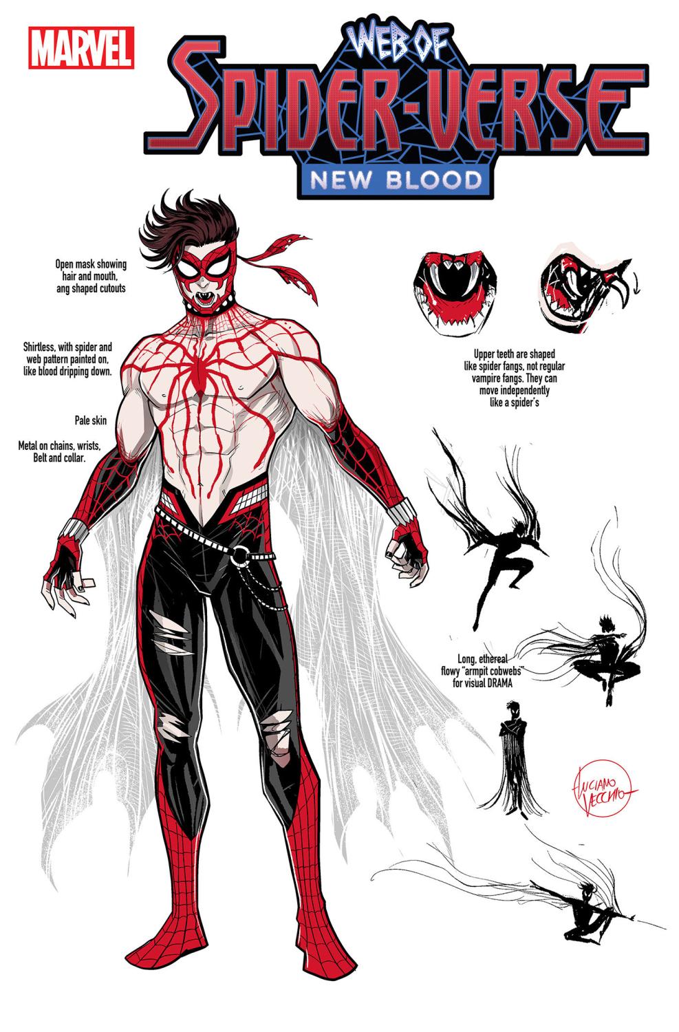 WEB OF SPIDER-VERSE NEW BLOOD #1 LUCIANO VECCHIO DESIGN VAR 1:10 INCV