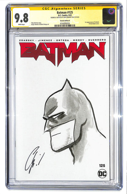 Batman 2016 #125 Blank Cardstock Variant Cover Signed by Chip Zdarsky - CGC 9.8 - $175.00