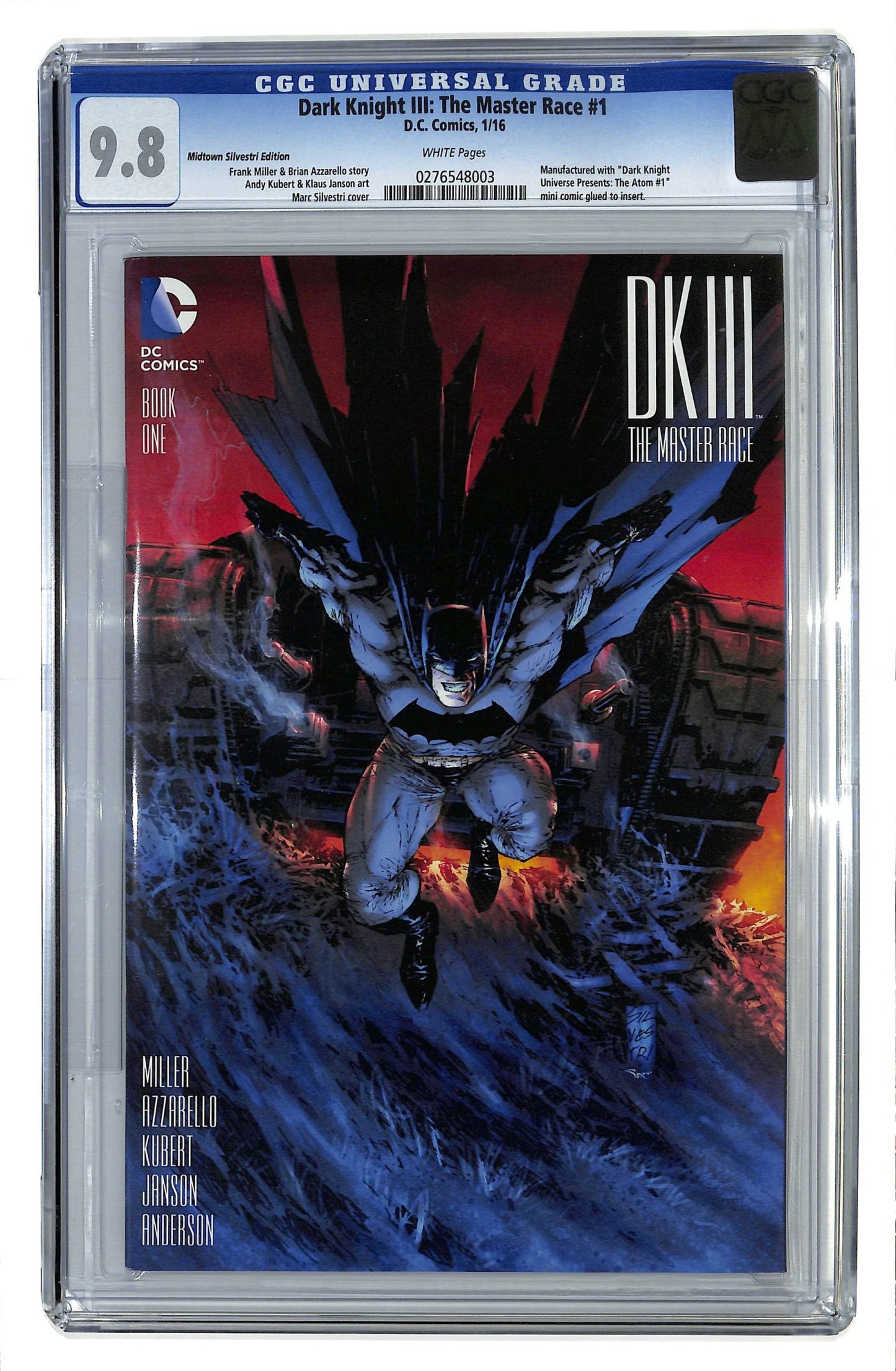 Dark Knight III: The Master Race 2016 #1 Midtown Comics Marc Silvestri Cover - 9.8 - $75.00