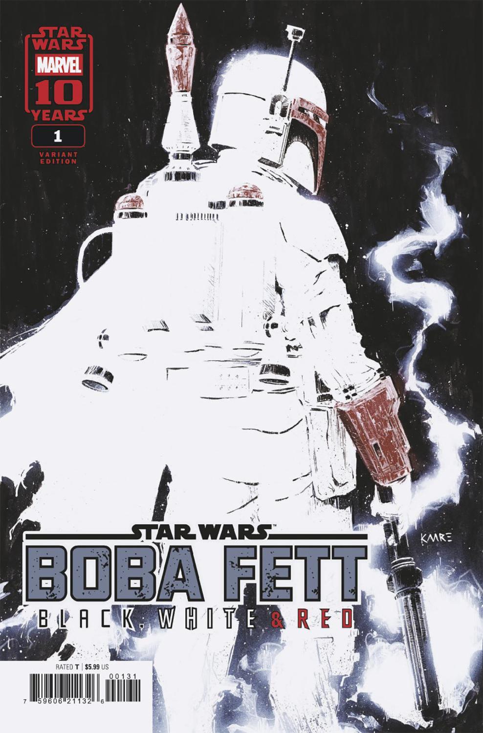 STAR WARS BOBA FETT - BLACK WHITE AND RED #1 CVR C ANDREWS VAR