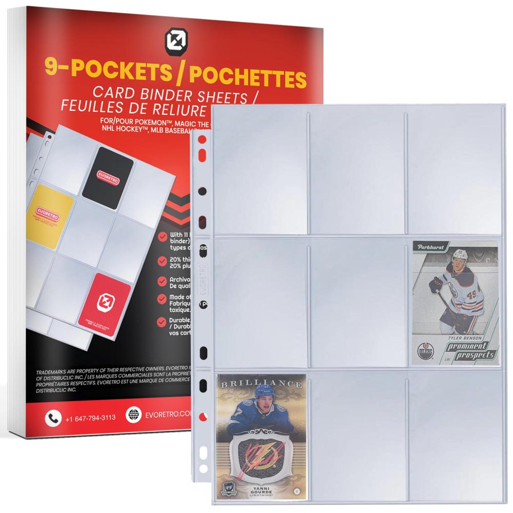 EVORETRO 9-POCKET BINDER PAGES 40 SHEETS