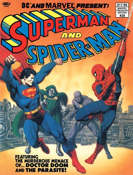 DC AND MARVEL PRESENT SUPERMAN AND SPIDER-MAN MARVEL TREASURY EDITION #28 #1 FACSIMILE EDITION CVR A JOHN ROMITA SR & BOB LARKIN