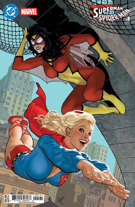 DC MARVEL SUPERMAN SPIDER-MAN #1 ONE SHOT CVR I ADAM HUGHES SUPERGIRL 70S & SPIDER-WOMAN 70S CARD STOCK VAR