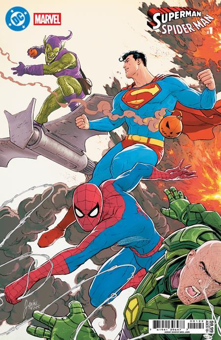 DC MARVEL SUPERMAN SPIDER-MAN #1 ONE SHOT CVR J MIKEL JANIN SUPERMAN & SPIDER-MAN VS LEX LUTHOR & GREEN GOBLIN CARD STOCK VAR