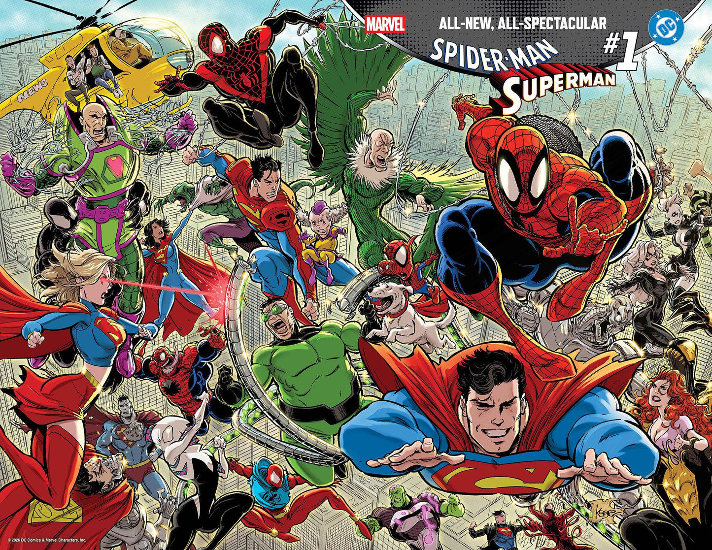 MARVEL DC SPIDER-MAN SUPERMAN #1 KAARE ANDREWS WRAPAROUND VAR