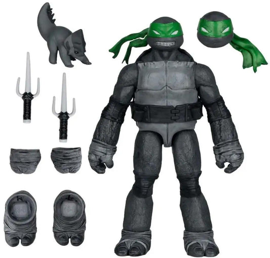 TMNT 5IN FIGURE WITH COMIC BLACK WHITE & GREEN RAPHAEL