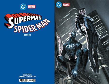 DC MARVEL SUPERMAN SPIDER-MAN #1 ONE SHOT SECOND PRINTING CVR D GABRIELE DELL OTTO FOIL CARD STOCK VAR