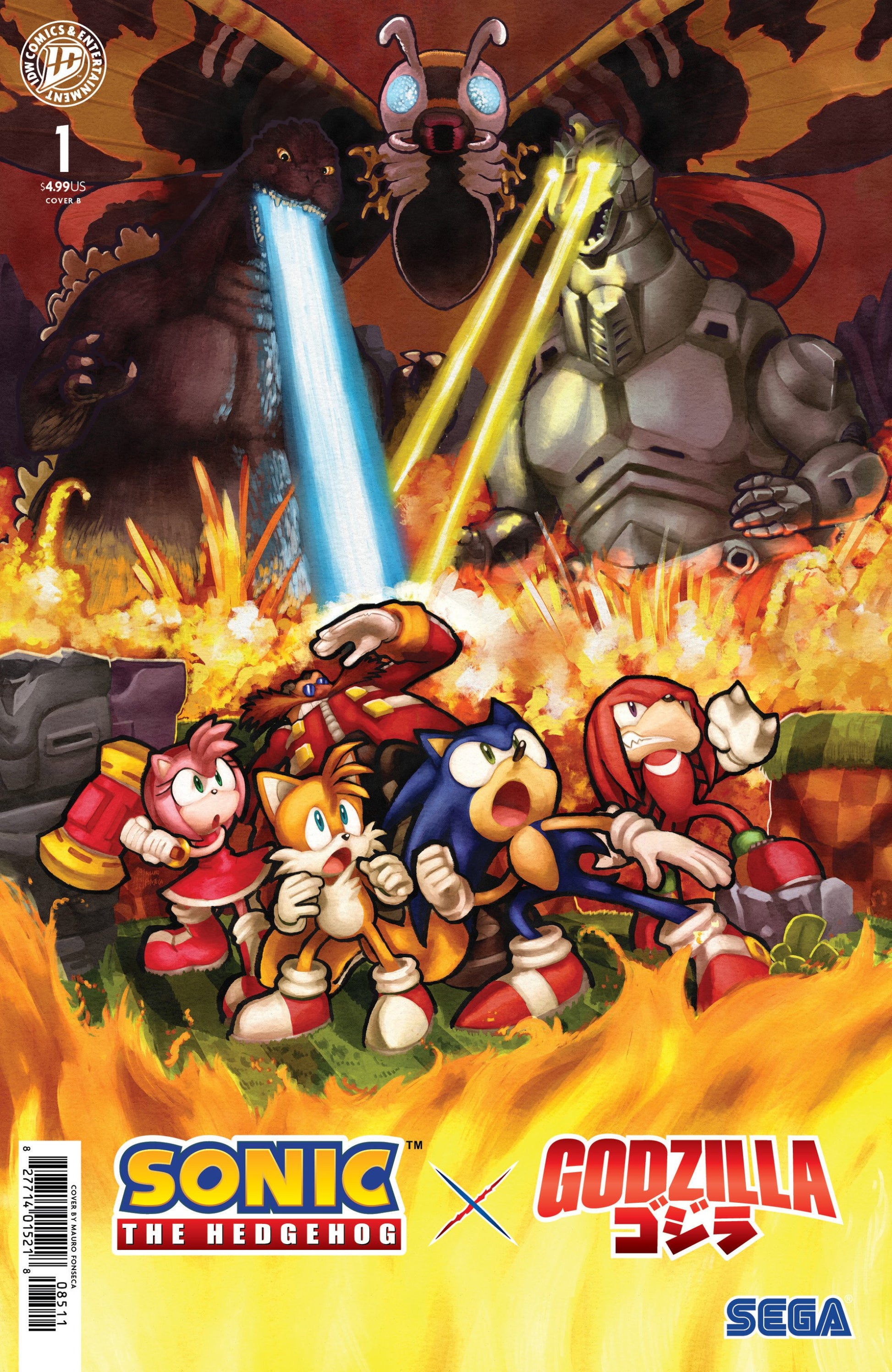 SONIC THE HEDGEHOG X GODZILLA #1 CVR B FONSECA VAR
