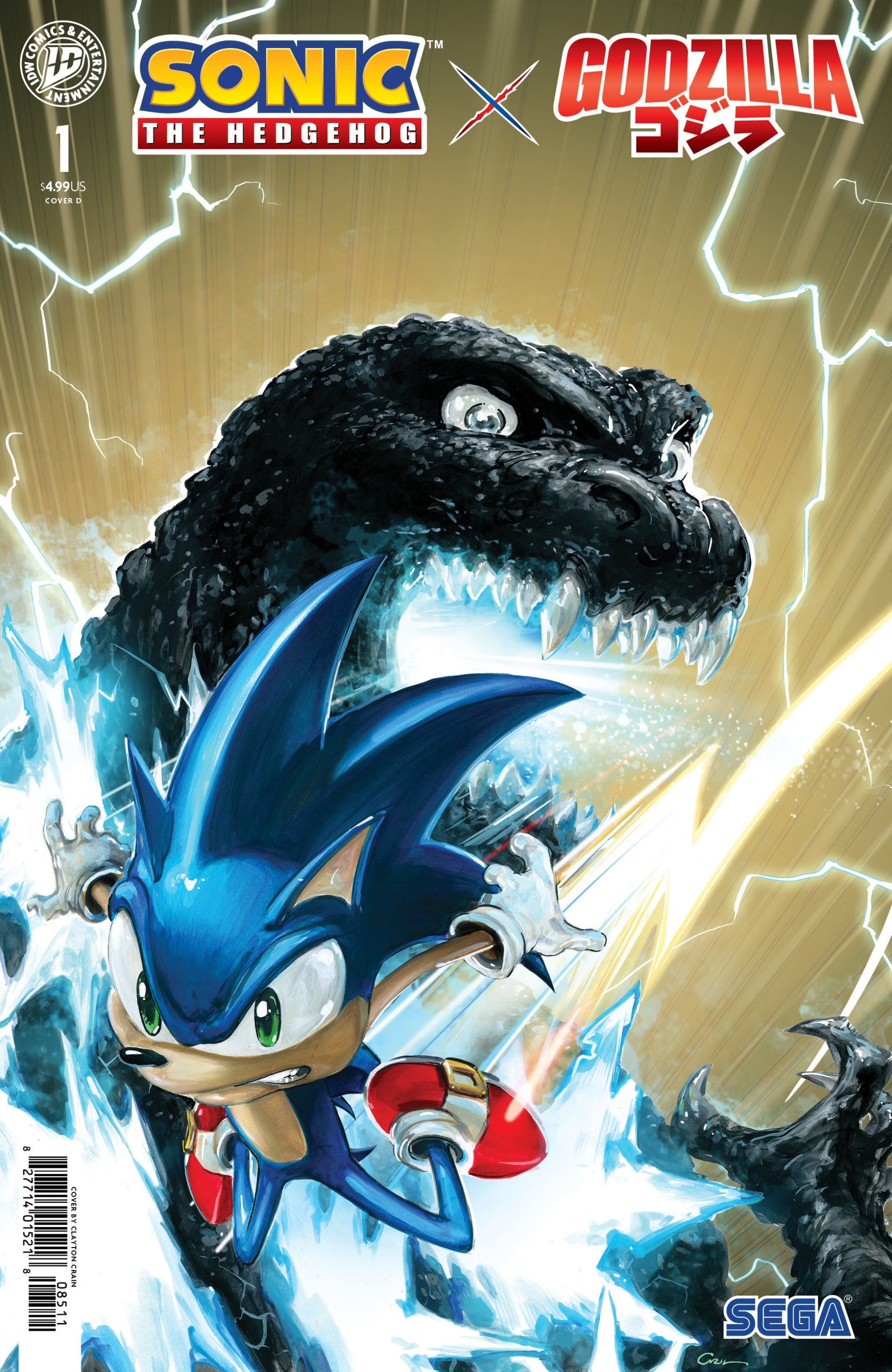 SONIC THE HEDGEHOG X GODZILLA #1 VAR D CRAIN CVR D