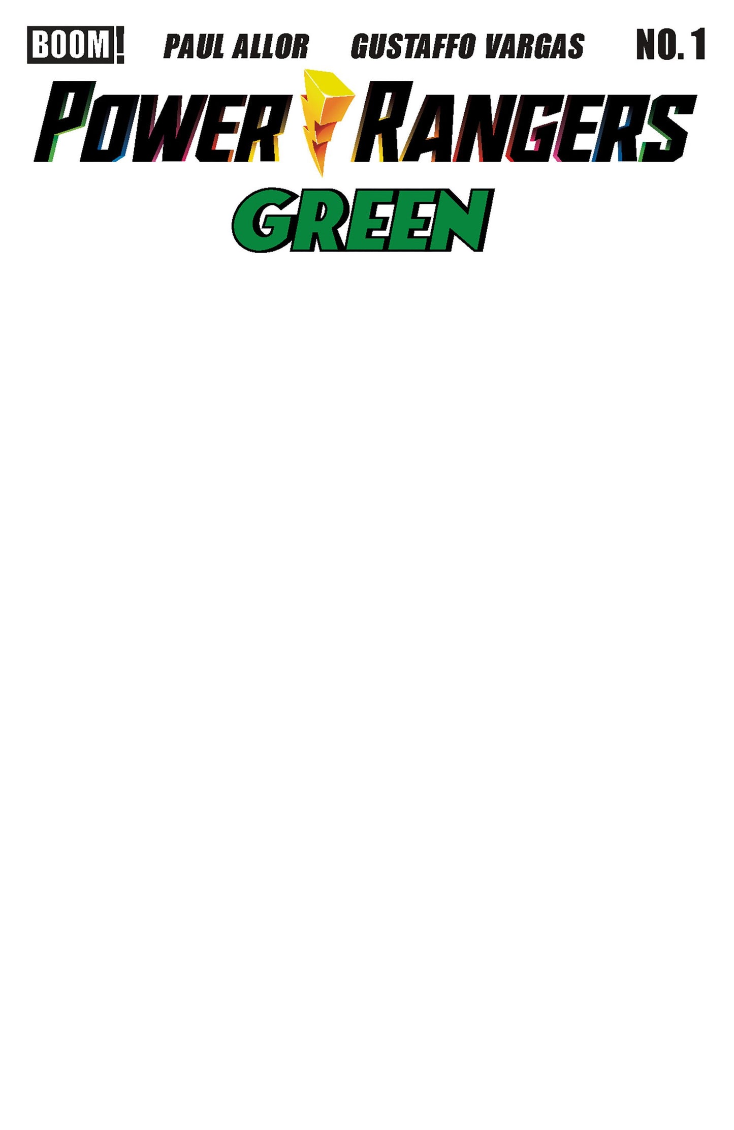 POWER RANGERS GREEN ##1 D BLANK SKETCH VAR CVR D