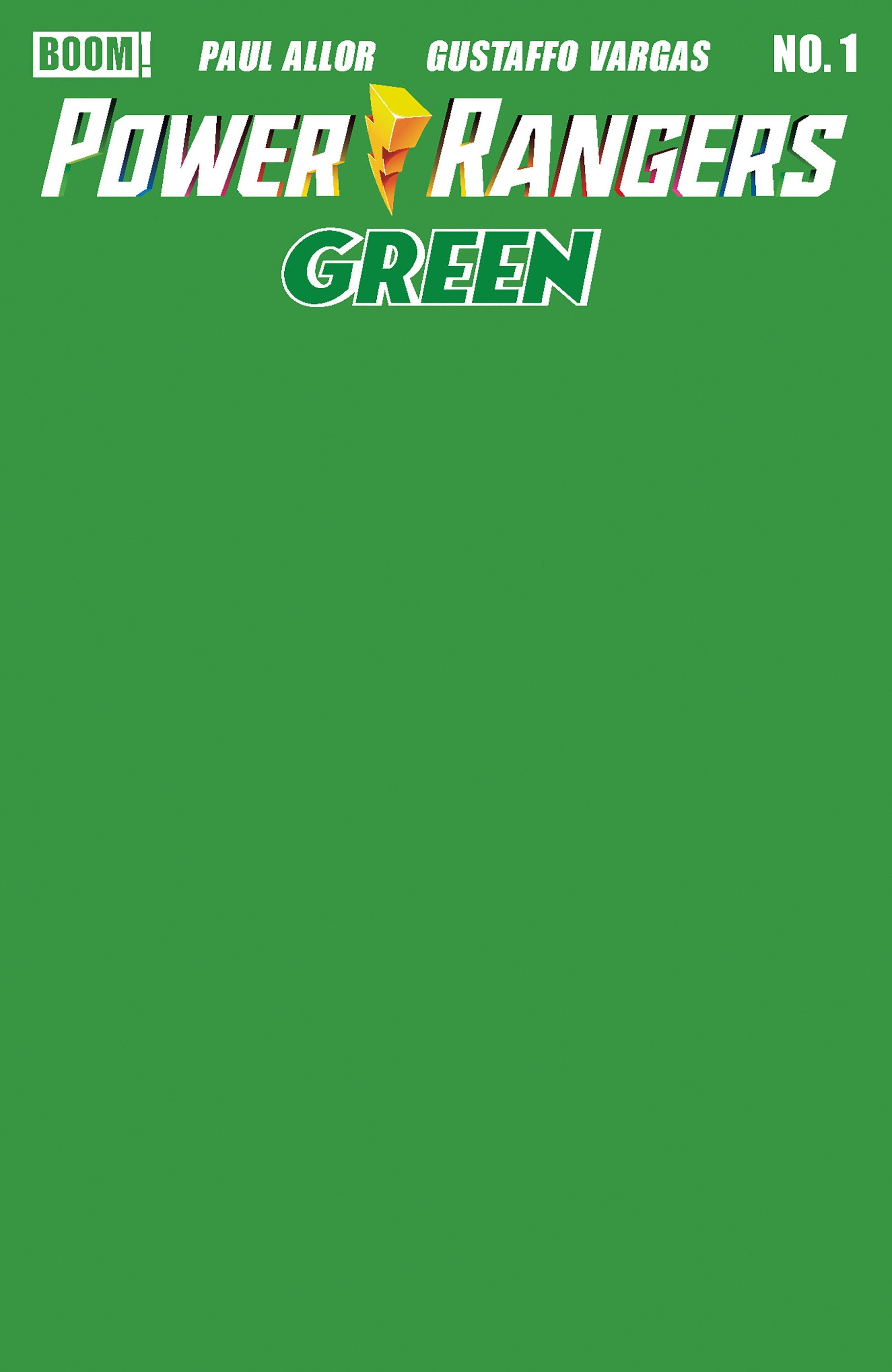 POWER RANGERS GREEN ##1 E GREEN BLANK SKETCH VAR CVR E
