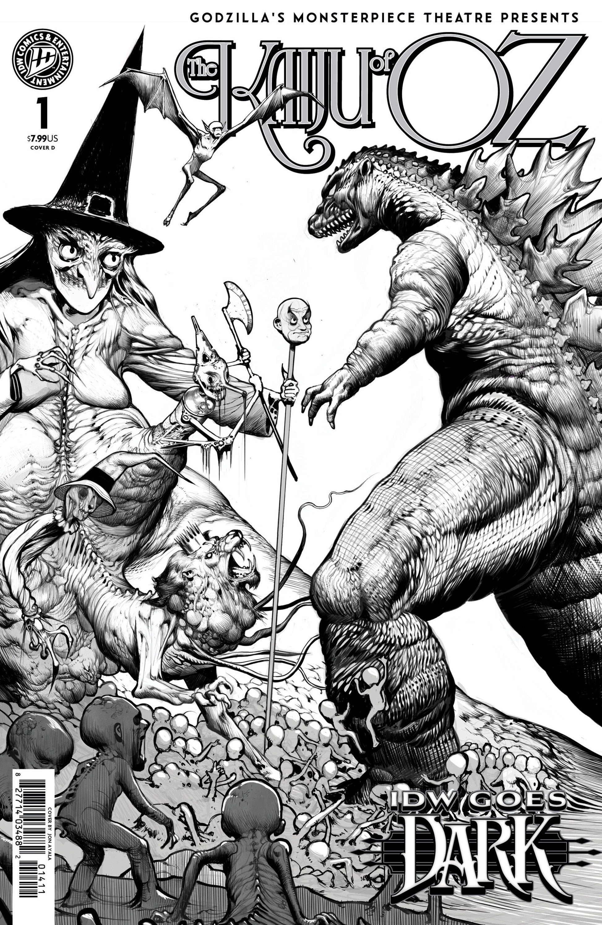 GODZILLAS MONSTERPIECE THEATRE PRESENTS THE KAIJU OF OZ VAR D AYALA IDW GOES DARK VAR CVR D