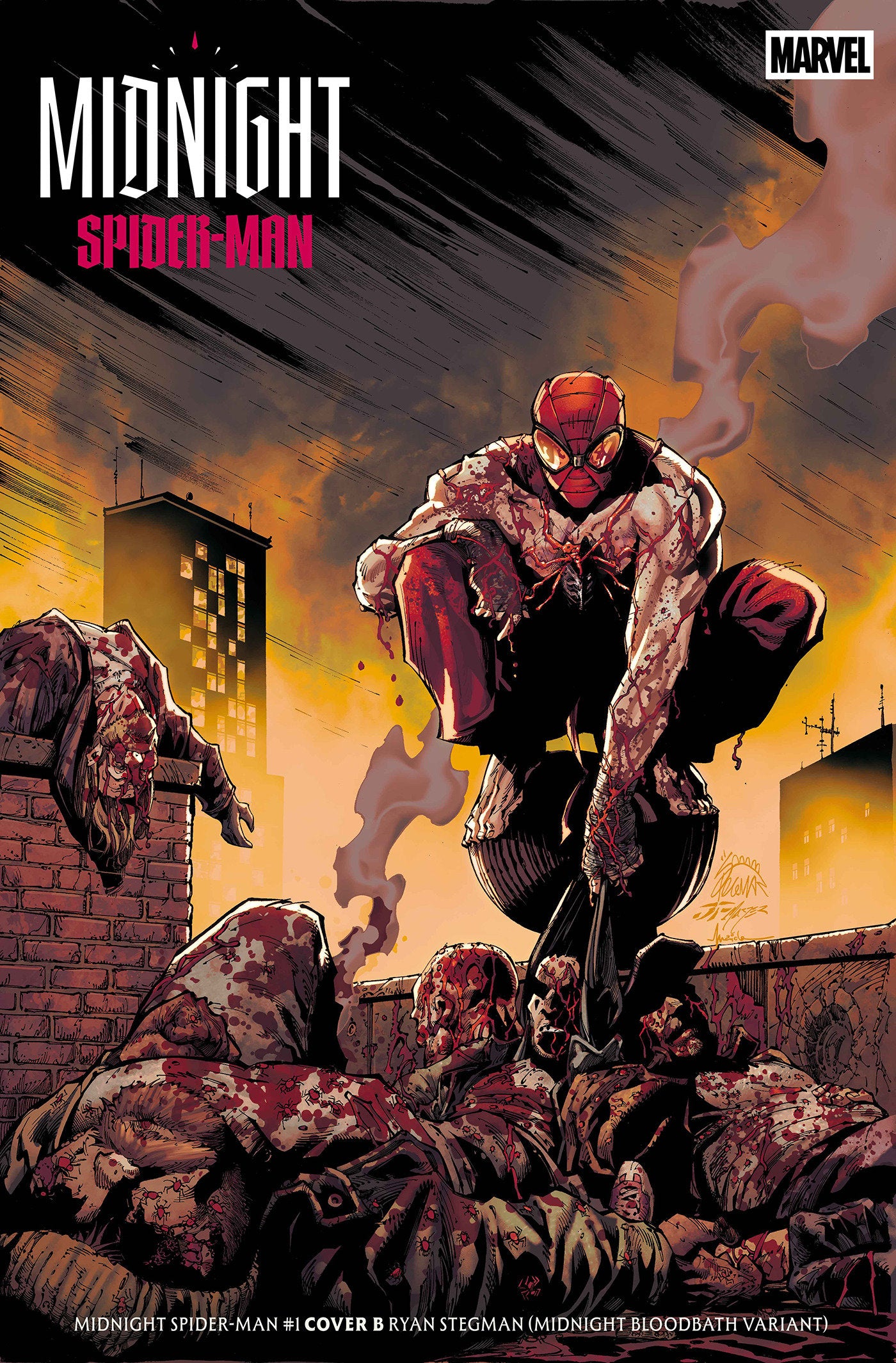 MIDNIGHT SPIDER-MAN #1 COVER B RYAN STEGMAN MIDNIGHT BLOODBATH VAR CVR B