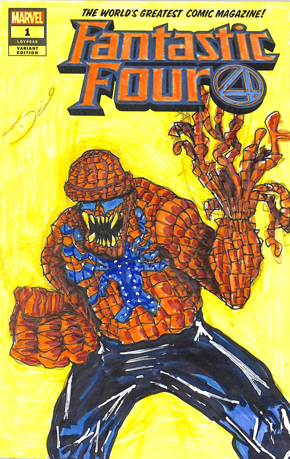 FANTASTIC FOUR #1 DAN STILLO THE THING VENOM SKETCH