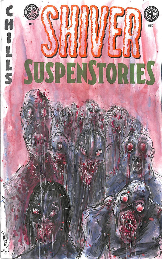 EC COMICS SHIVER SUSPENSTORIES #1 DAN STILLO ZOMBIES SKETCH COVER