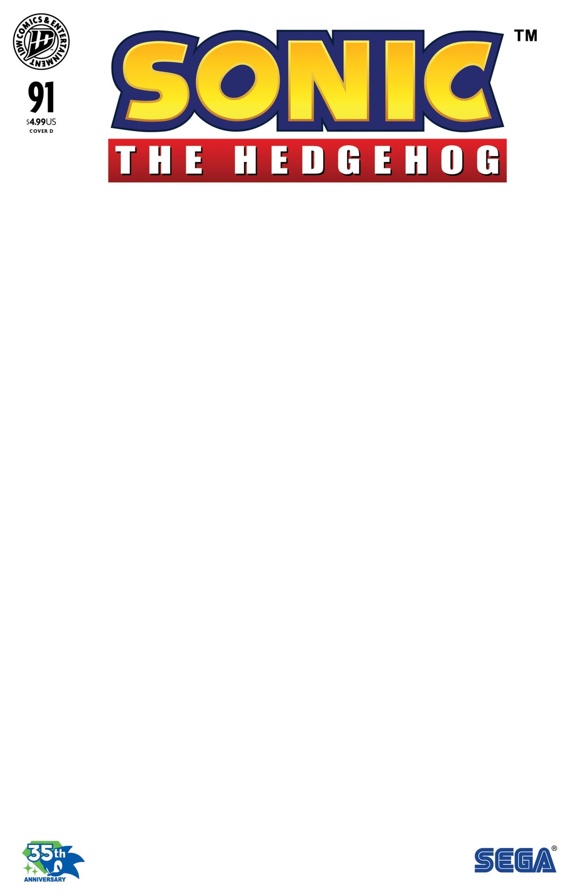SONIC THE HEDGEHOG #91 VAR D SKETCH VAR CVR D