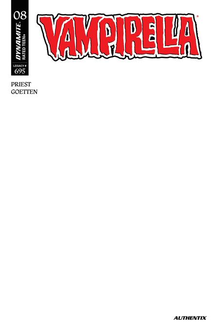 VAMPIRELLA 2026 #8 CVR F BLANK AUTHENTIX VAR