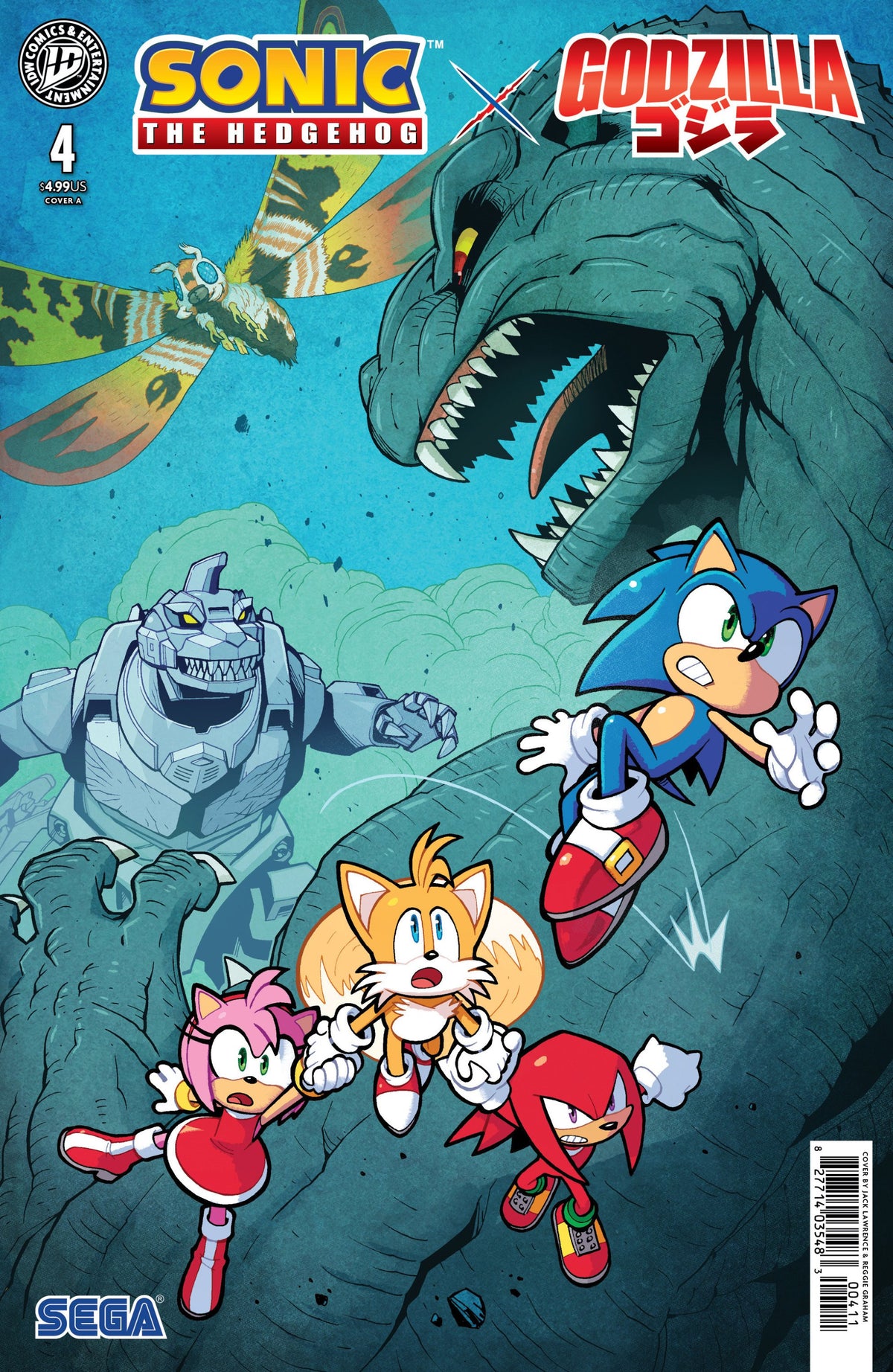 SONIC THE HEDGEHOG X GODZILLA #4 COVER A LAWRENCE CVR A