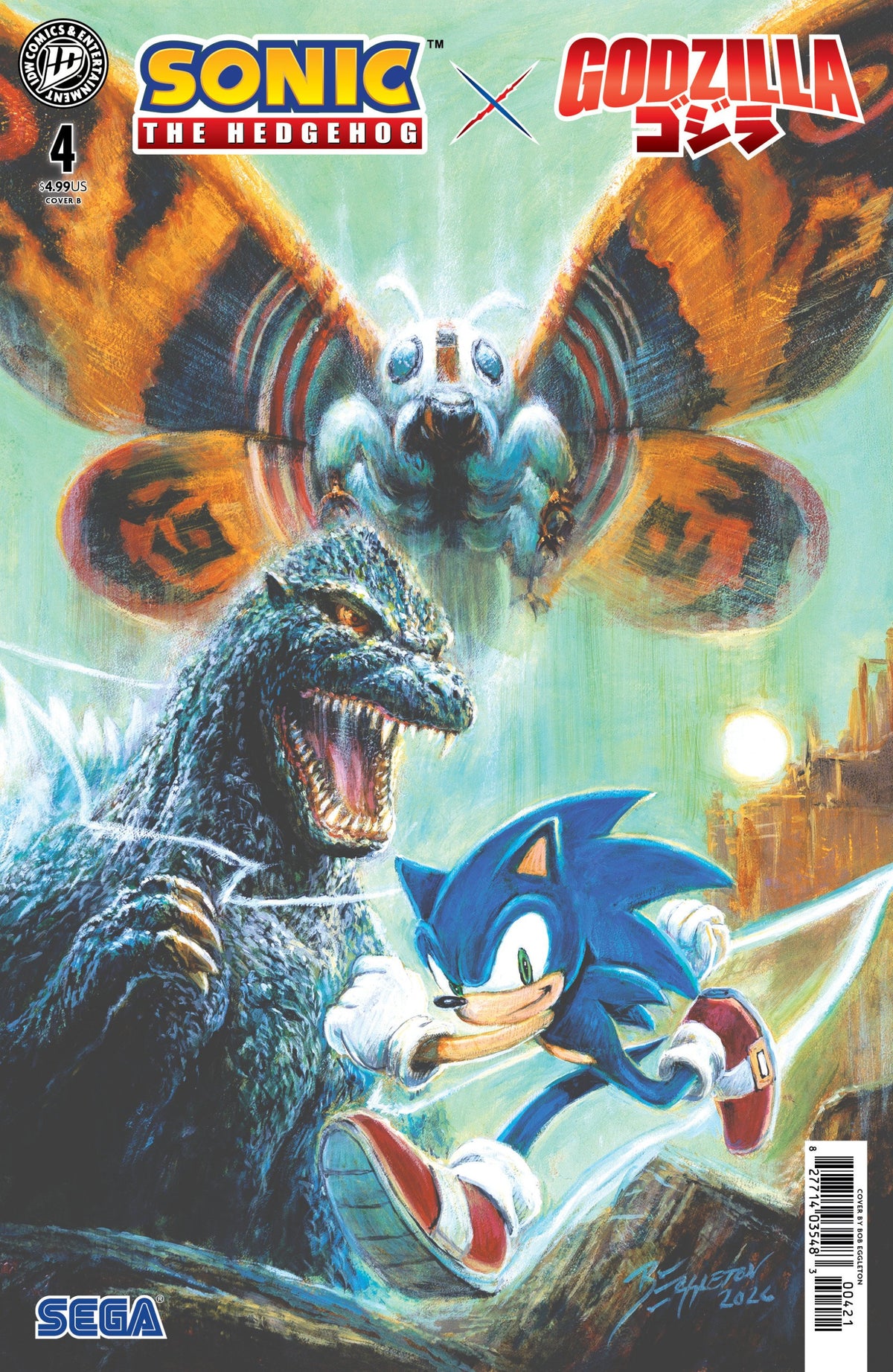 SONIC THE HEDGEHOG X GODZILLA #4 VAR B EGGLETON CVR B