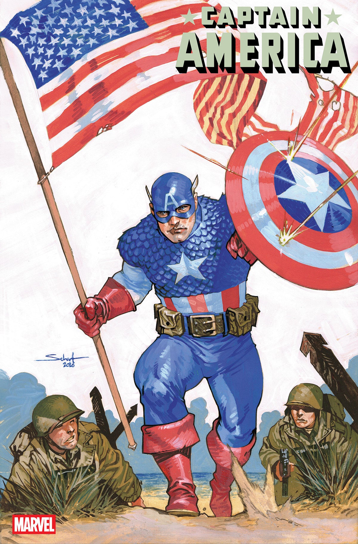 CAPTAIN AMERICA #16 JONAS SCHARF ART STYLE VAR CVR C
