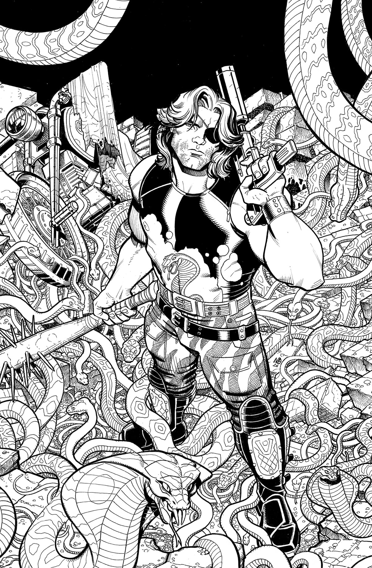 ESCAPE FROM NEW YORK ESCAPE FROM CHICAGO #1 2ND PRINTING CVR B NICK BRADSHAW JIM CHARALAMPIDIS BW VAR