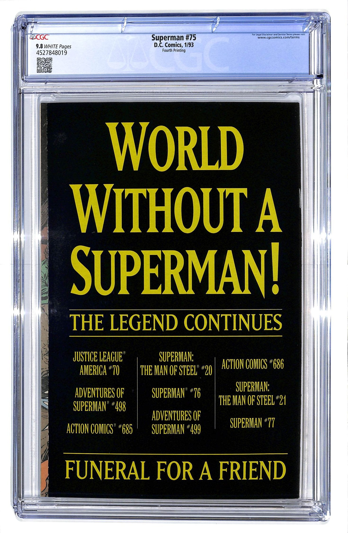 Superman 1987 #75 Fourth Printing - CGC 9.8 - $65.00