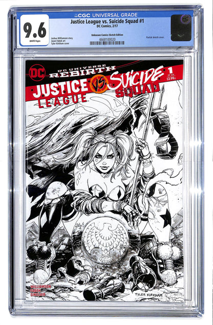 Justice League vs. Suicide Squad 2017 #1 Unknown Comics Tyler Kirkham Black and White Cover - CGC 9.6 - $35.00
