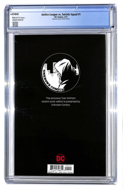 Justice League vs. Suicide Squad 2017 #1 Unknown Comics Tyler Kirkham Black and White Cover - CGC 9.6 - $35.00