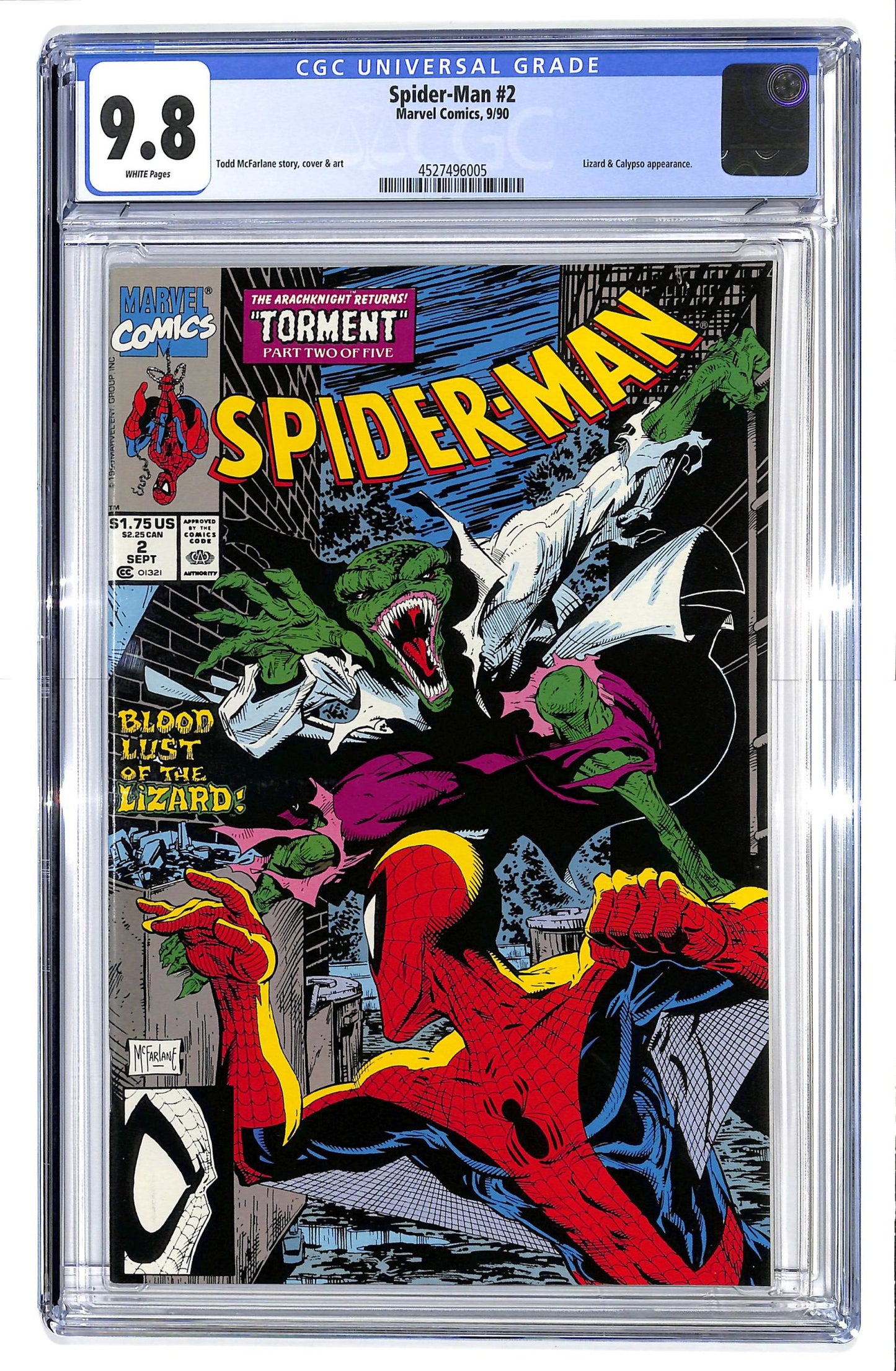Spider-Man 1990 #2 Direct ed. - CGC 9.8 - $60.00